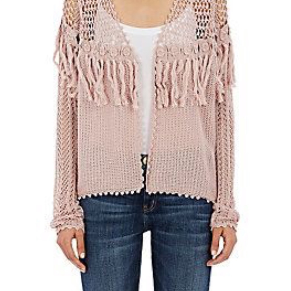Ulla Johnson crochet cardigan /blush color
